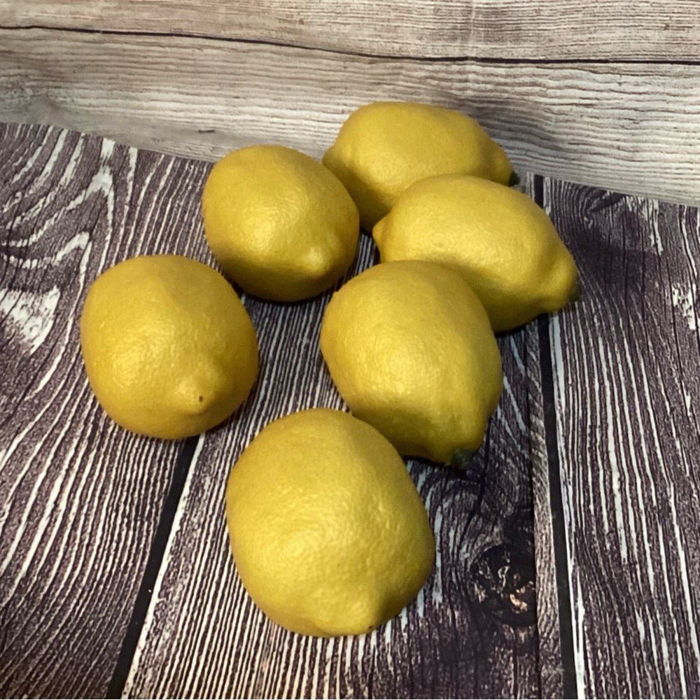 Set of Six (6) VINTAGE FAUX LEMONS, So Realistic, Home / Kitchen Decor